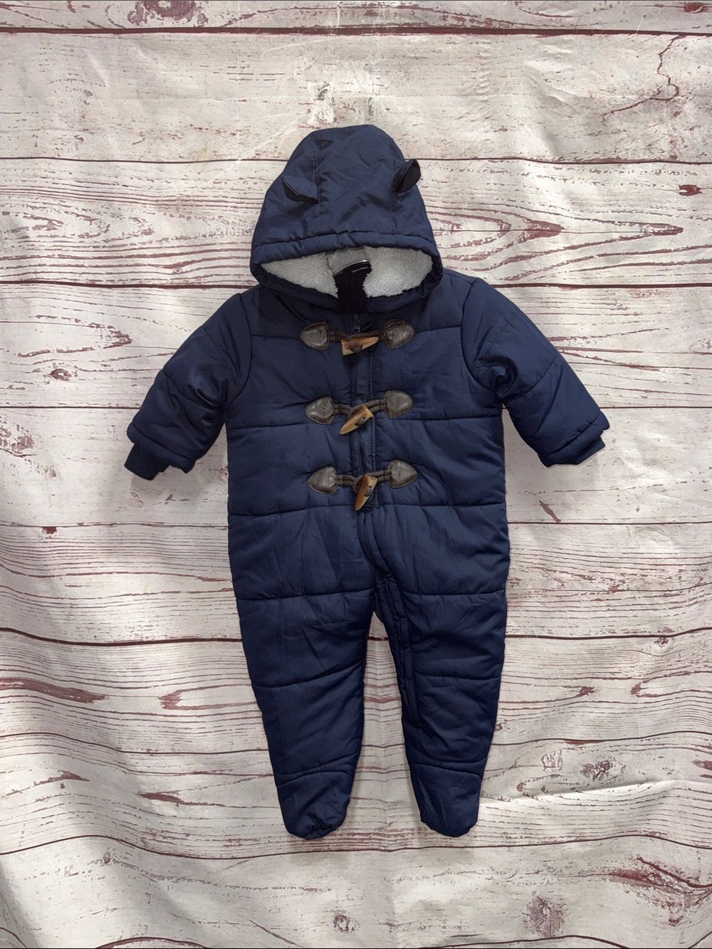 The Children’s Place Navy Hooded Baby One-Piece Snowsuit Size 3-6 Months